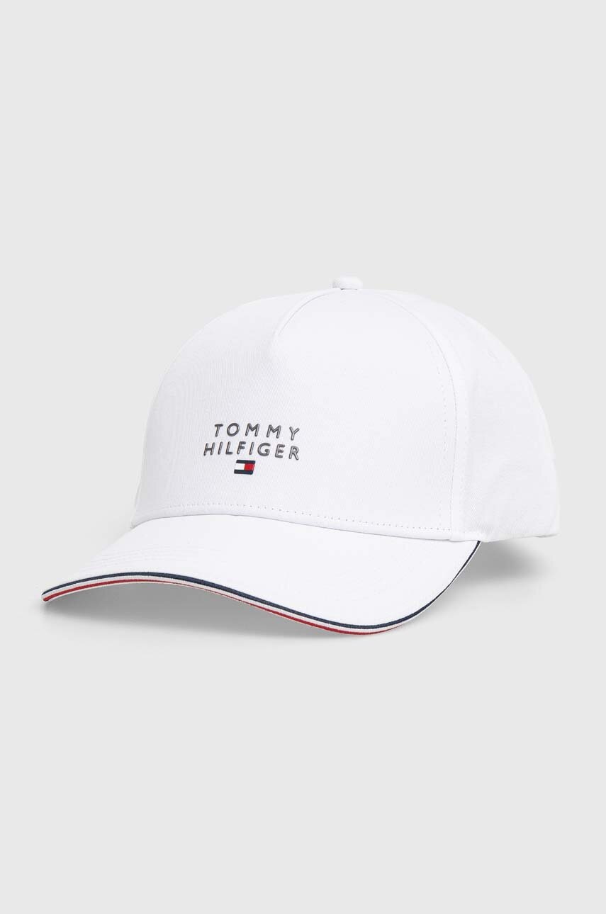 

Бавовняна бейсболка Tommy Hilfiger колір білий візерунок