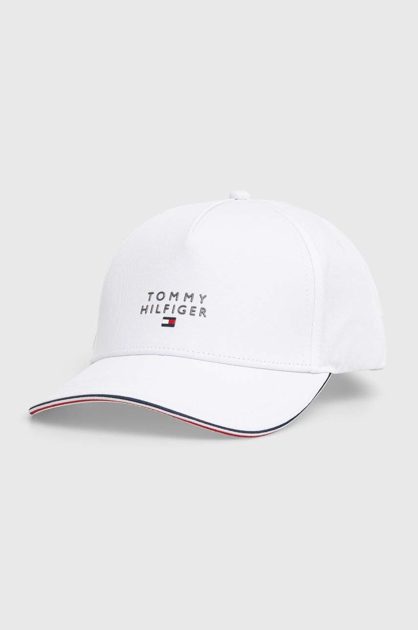 Levně Bavlněná baseballová čepice Tommy Hilfiger bílá barva