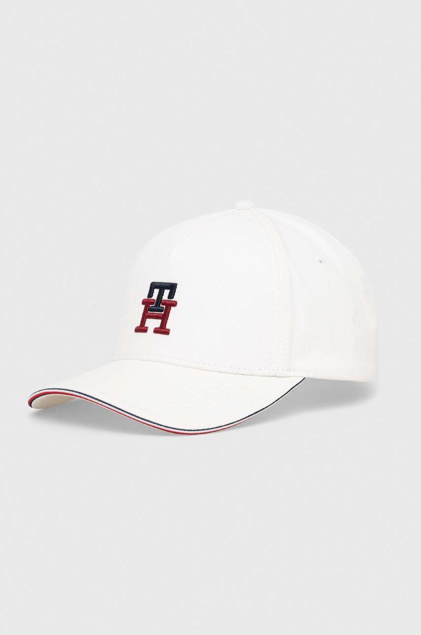 E-shop Bavlněná baseballová čepice Tommy Hilfiger bílá barva, s aplikací