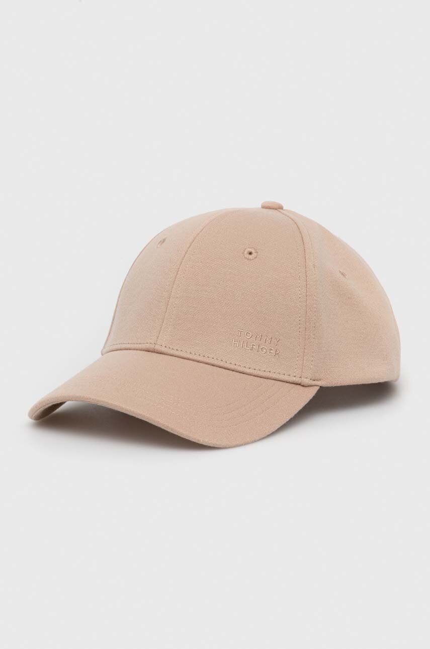 Levně Kšiltovka Tommy Hilfiger béžová barva, hladká