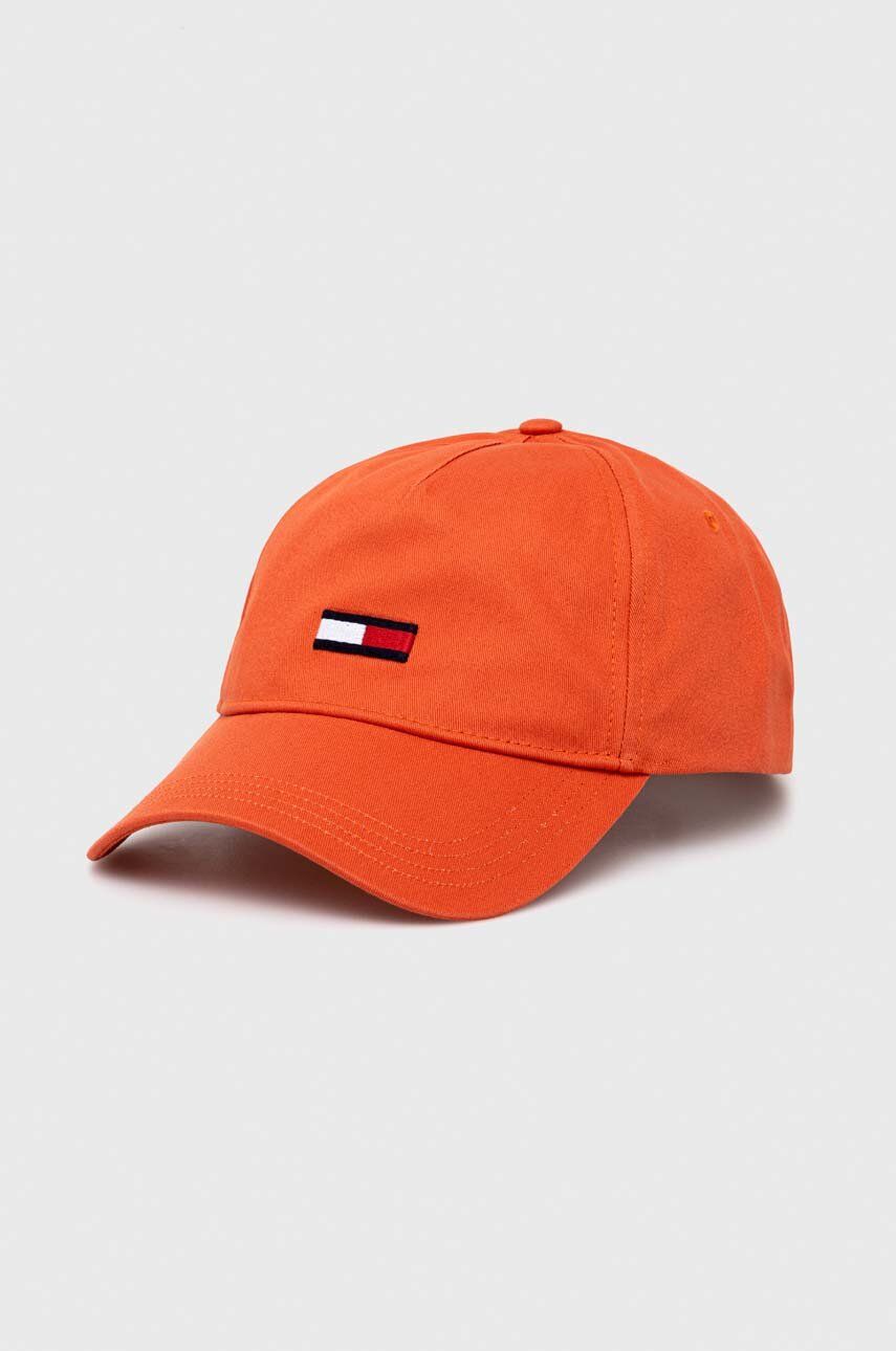Bavlněná baseballová čepice Tommy Jeans oranžová barva - oranžová -  100 % Bavlna