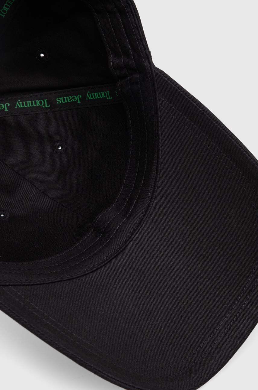 Tommy Jeans czapka z daszkiem bawełniana kolor czarny wzorzysta