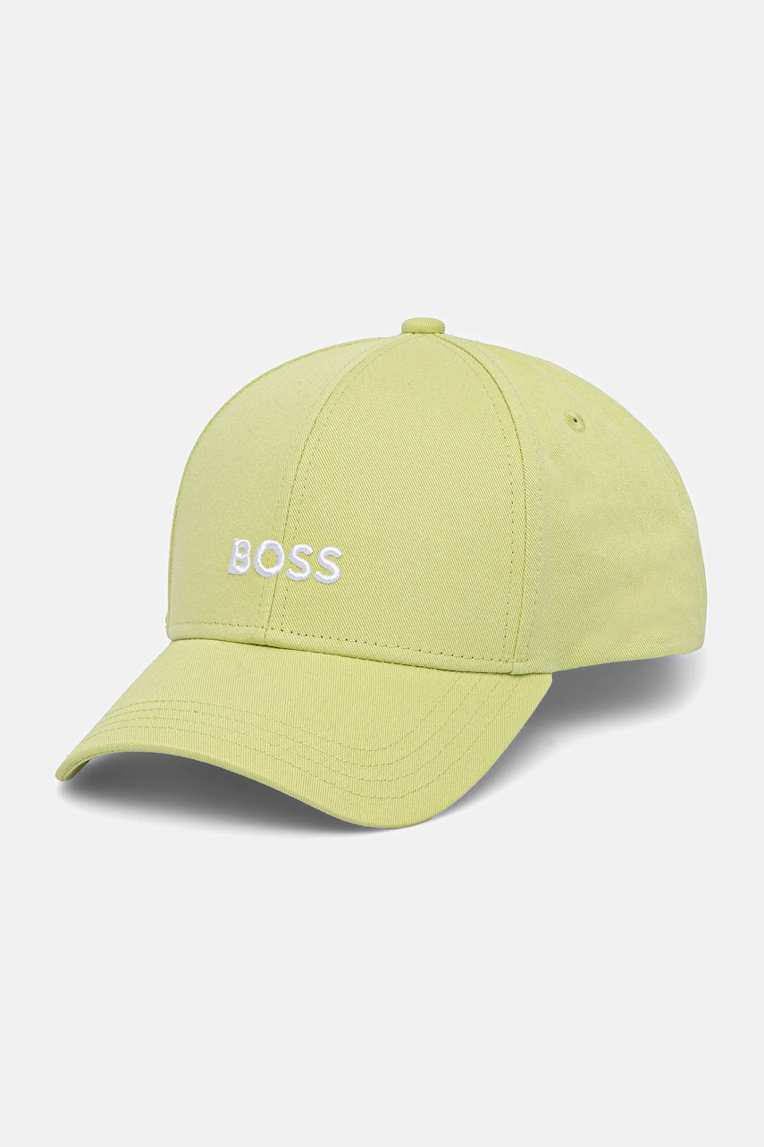 BOSS șapcă de baseball din bumbac culoarea verde, cu imprimeu, 50495121