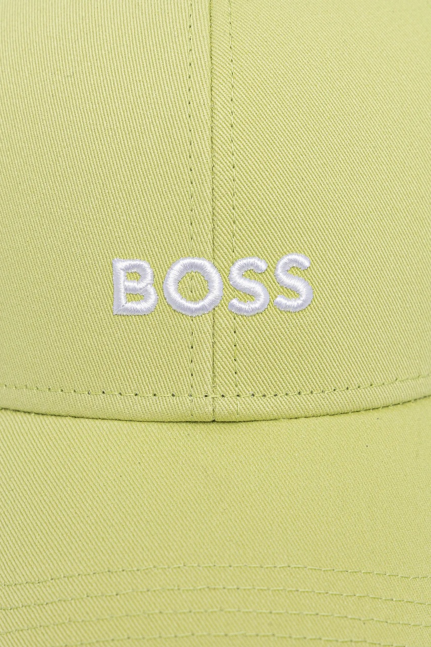 Хлопковая кепка BOSS цвет зелёный с аппликацией 50495121