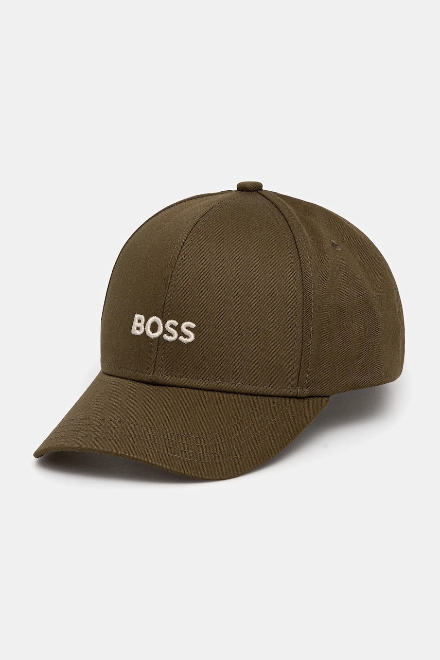 BOSS șapcă de baseball din bumbac culoarea verde, cu imprimeu, 50495121