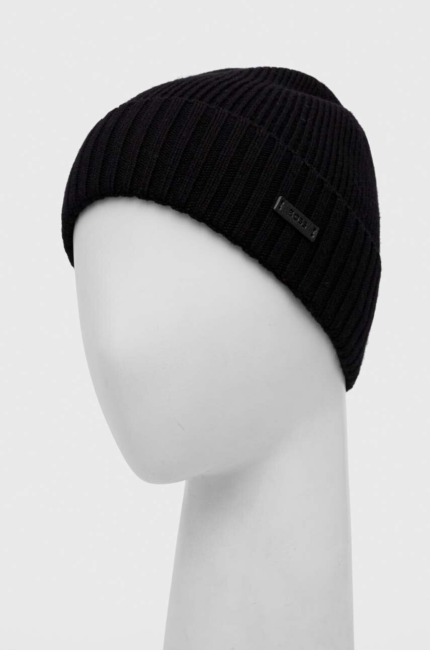 BOSS caciula de lana culoarea negru, de lana