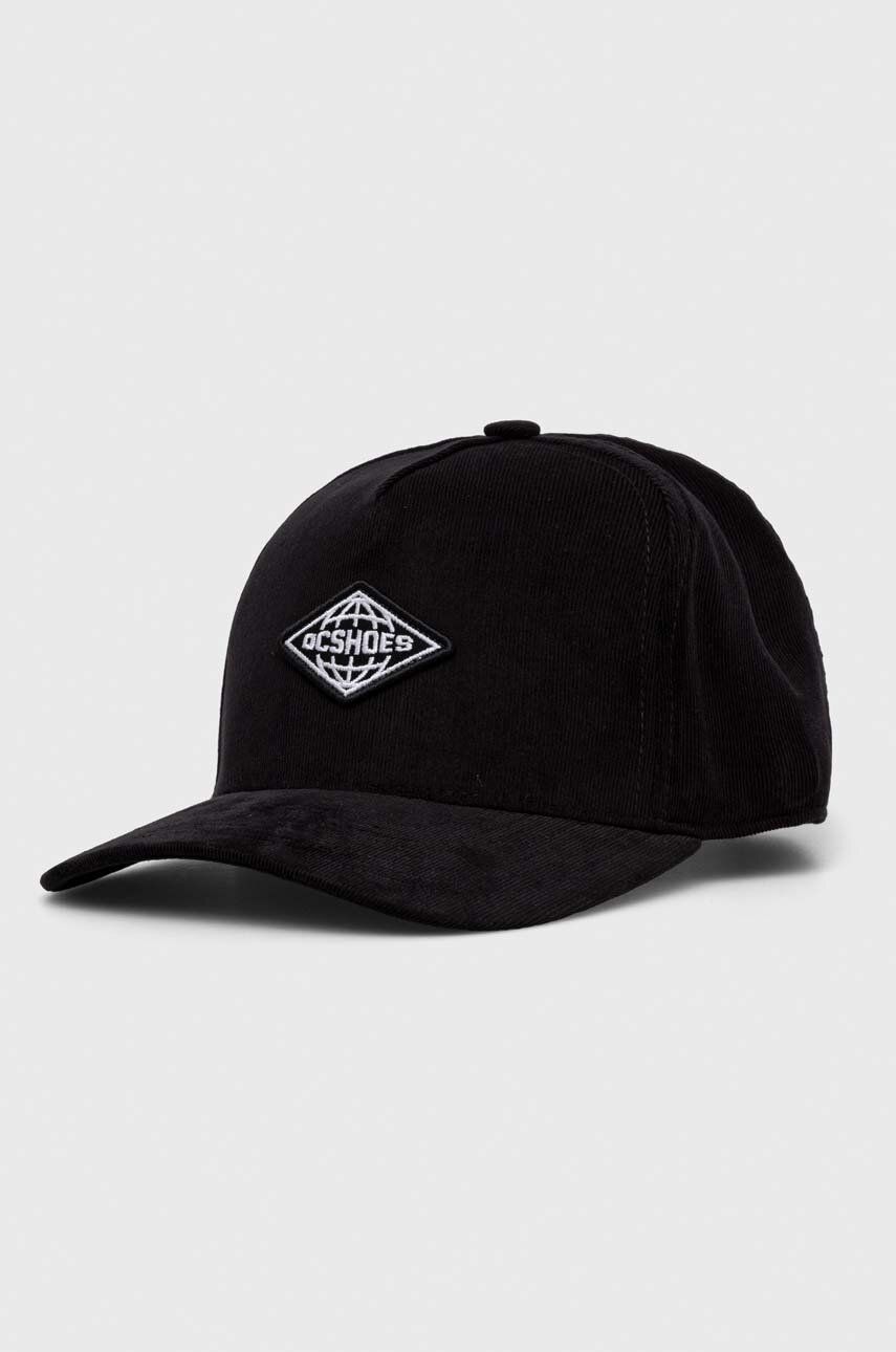 Bavlněná baseballová čepice DC černá barva, s aplikací