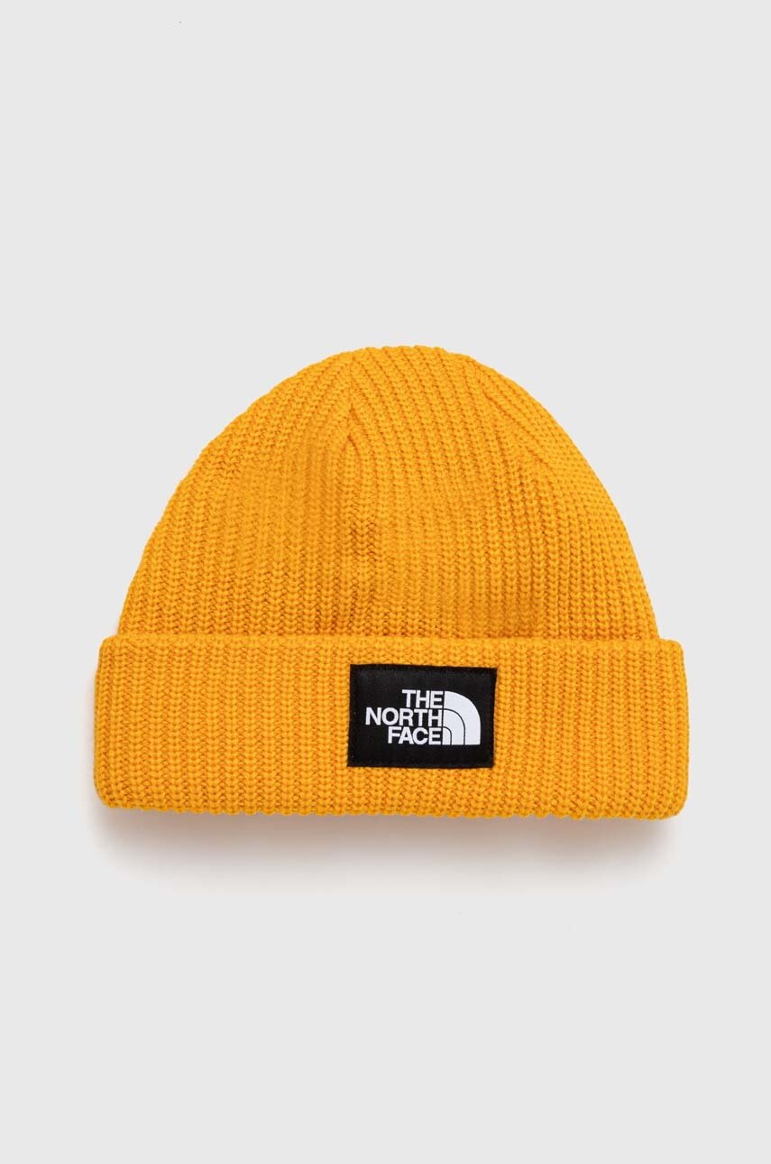 

Шапка The North Face колір жовтий з товстого трикотажу