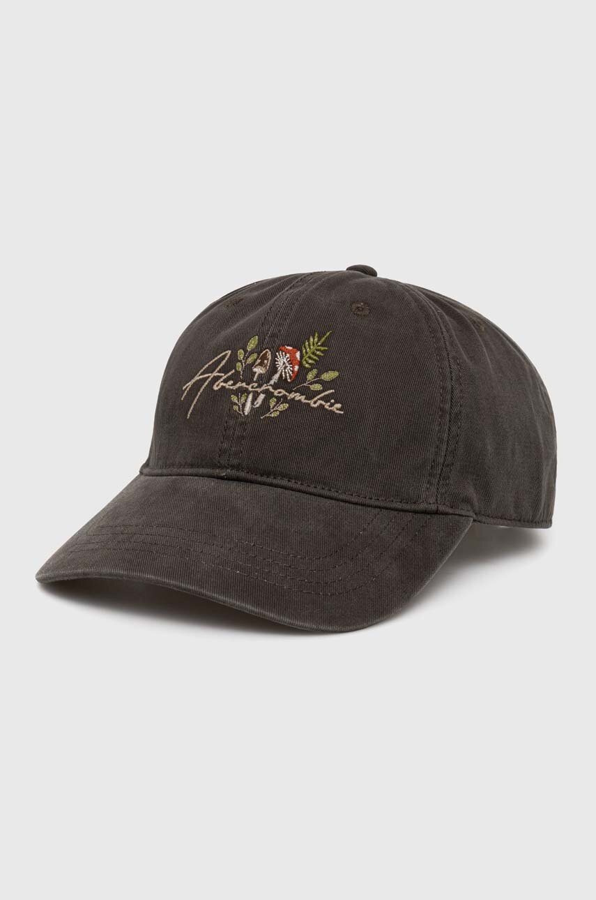 

Памучна шапка с козирка Abercrombie & Fitch в зелено с апликация, Зелен