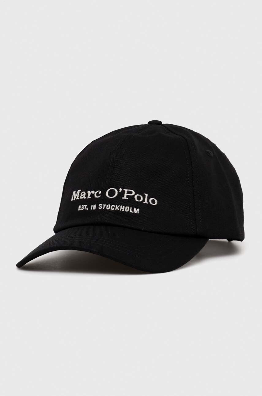 

Бавовняна бейсболка Marc O'Polo колір чорний з аплікацією