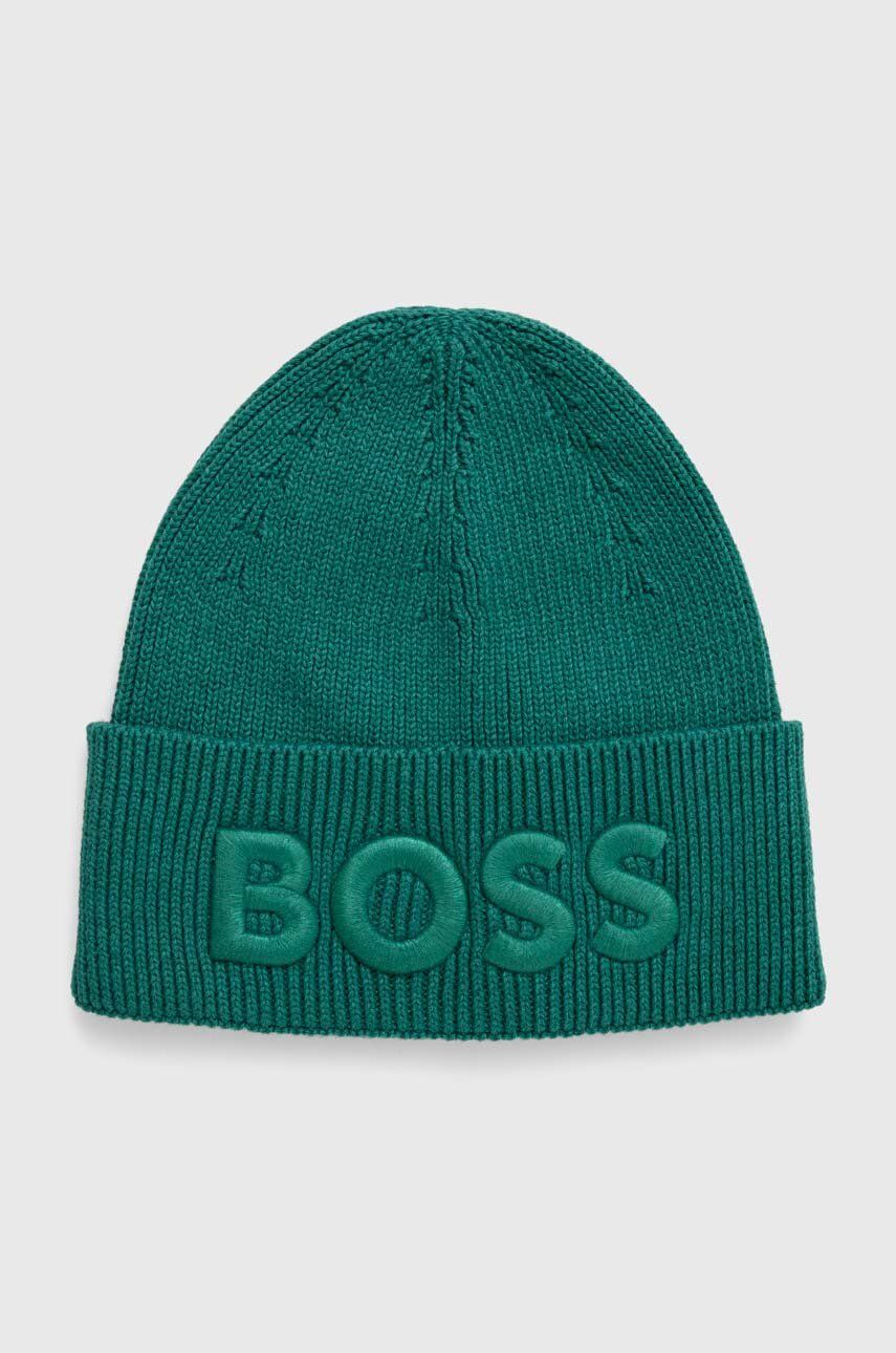 Boss Orange Caciula Din Amestec De Lana BOSS ORANGE Culoarea Verde, Din Tricot Gros