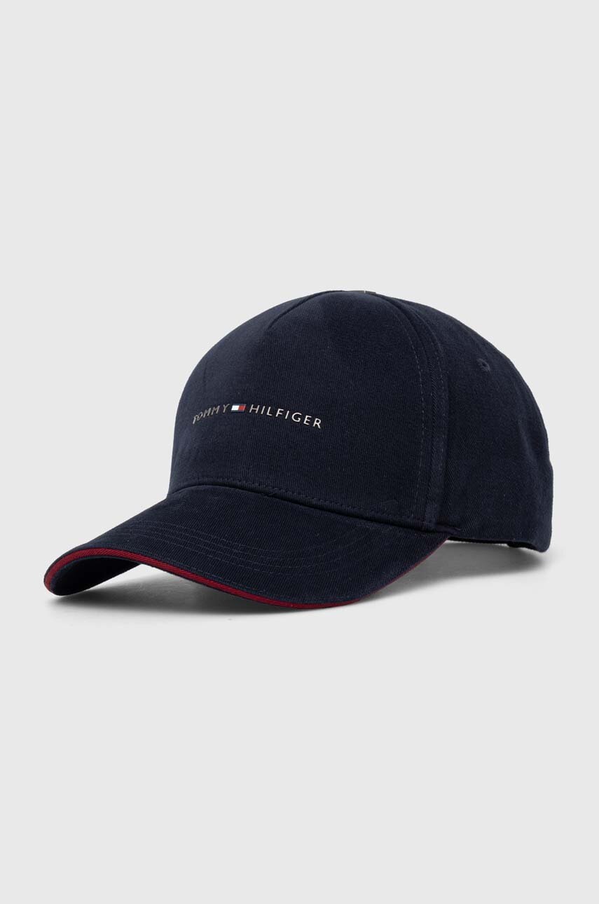

Хлопковая кепка Tommy Hilfiger цвет синий с аппликацией