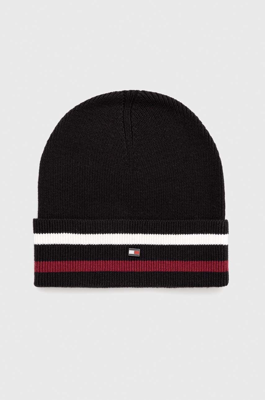 

Шапка з домішкою вовни Tommy Hilfiger колір чорний