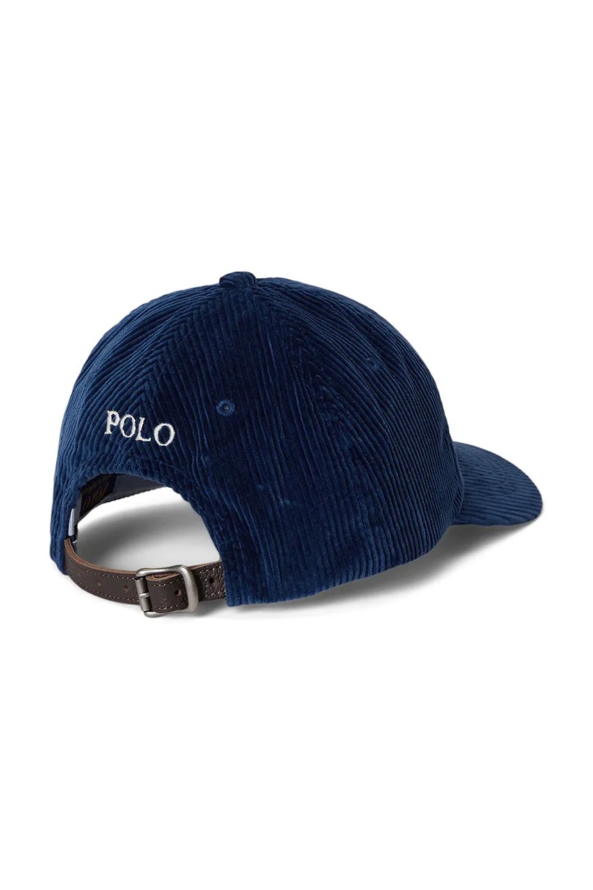 Вельветовая кепка Polo Ralph Lauren цвет зелёный с аппликацией 710880778