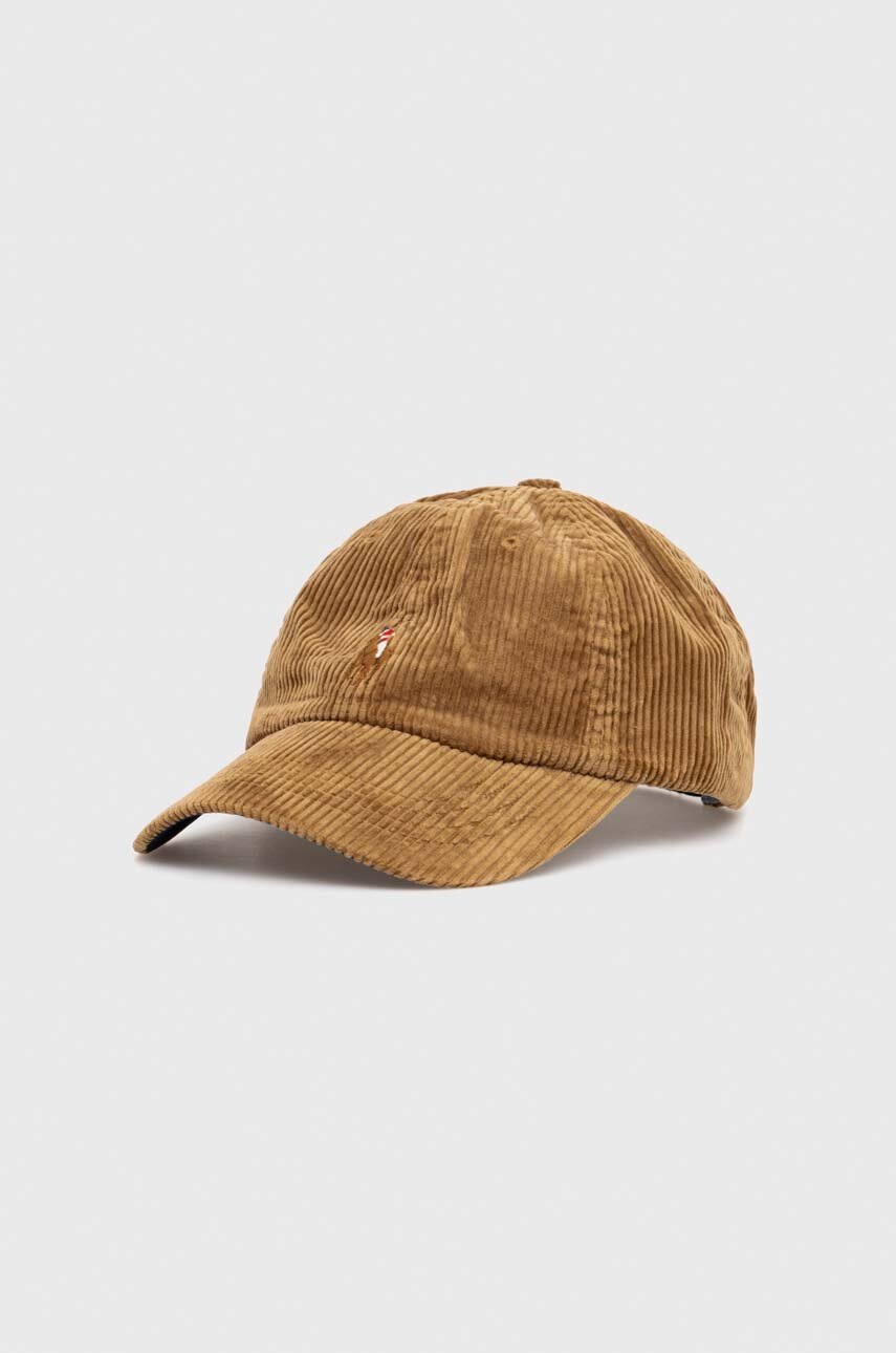 

Хлопковая кепка Polo Ralph Lauren цвет бежевый с аппликацией