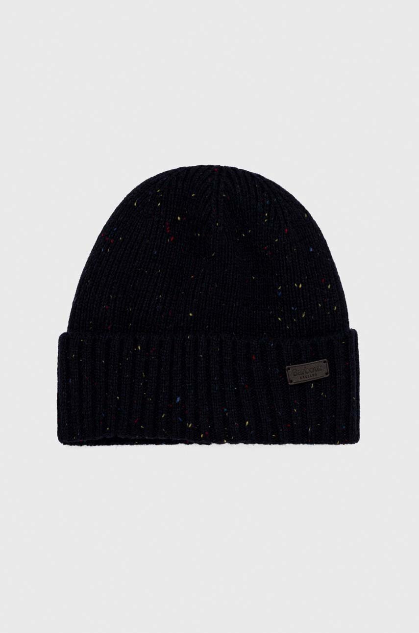 Σκούφος και κασκόλ Barbour Carlton Fleck Beanie & Scarf Gift Set χρώμα: ναυτικό μπλε MGS0047 φωτογραφία