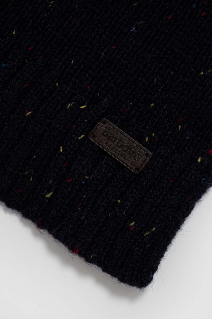 Σκούφος και κασκόλ Barbour Carlton Fleck Beanie & Scarf Gift Set χρώμα: ναυτικό μπλε MGS0047 φωτογραφία