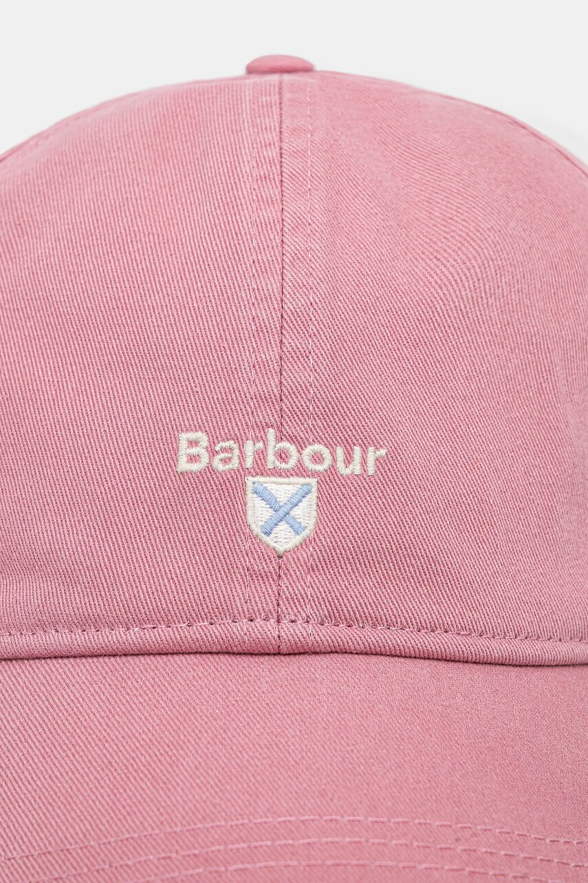 Хлопковая кепка Barbour Sports Caps цвет розовый с аппликацией MHA0274 Хлопковая кепка Barbour Sports Caps цвет розовый с аппликацией MHA0274