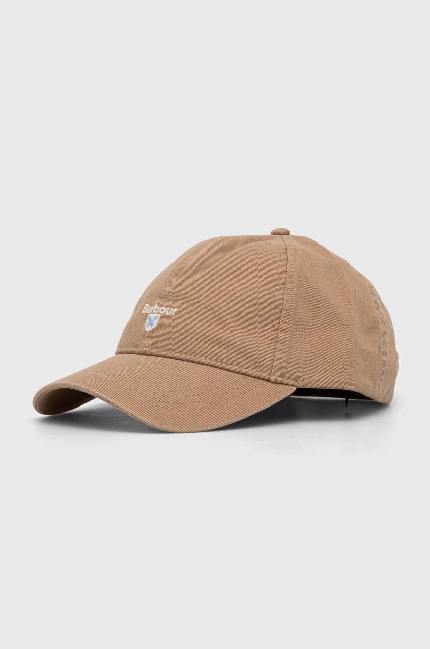 Barbour șapcă de baseball din bumbac Sports Caps culoarea bej, cu imprimeu, MHA0274 Barbour șapcă de baseball din bumbac Sports Caps culoarea bej, cu imprimeu, MHA0274