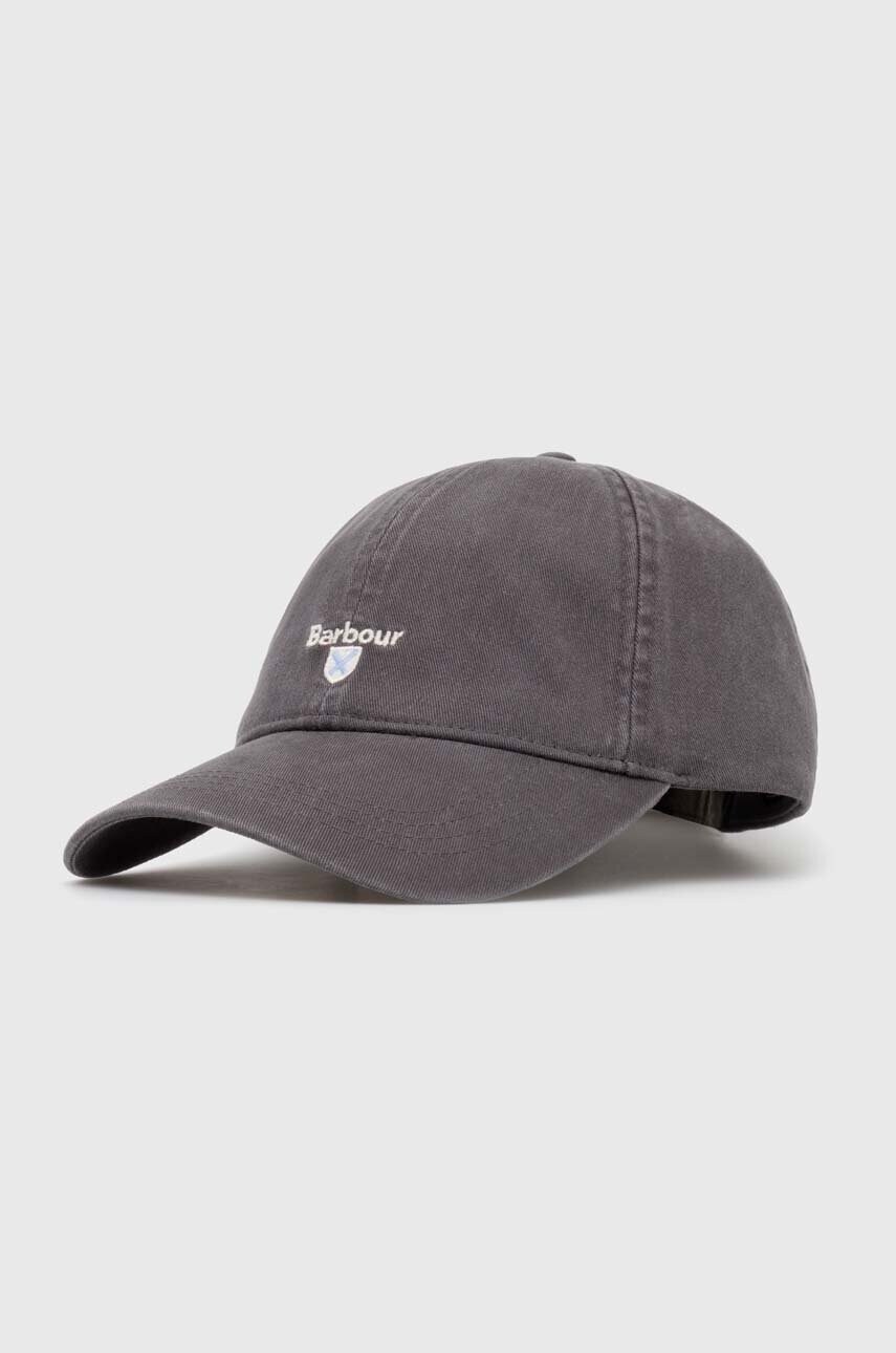 Barbour șapcă de baseball din bumbac Sports Caps culoarea gri, cu imprimeu, MHA0274