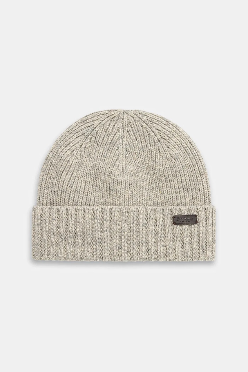 Barbour caciula de lana culoarea negru, de lana, din tricot gros