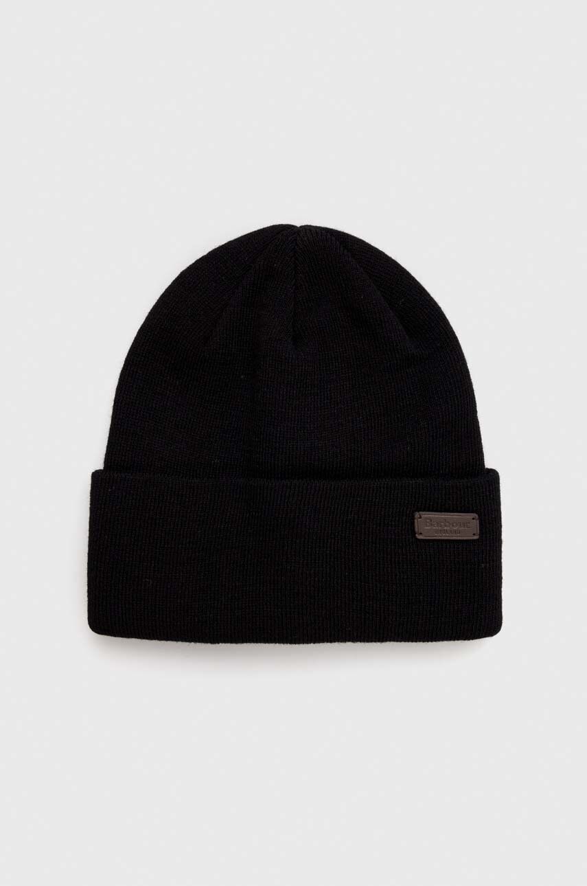 Barbour caciula culoarea negru, din tricot gros