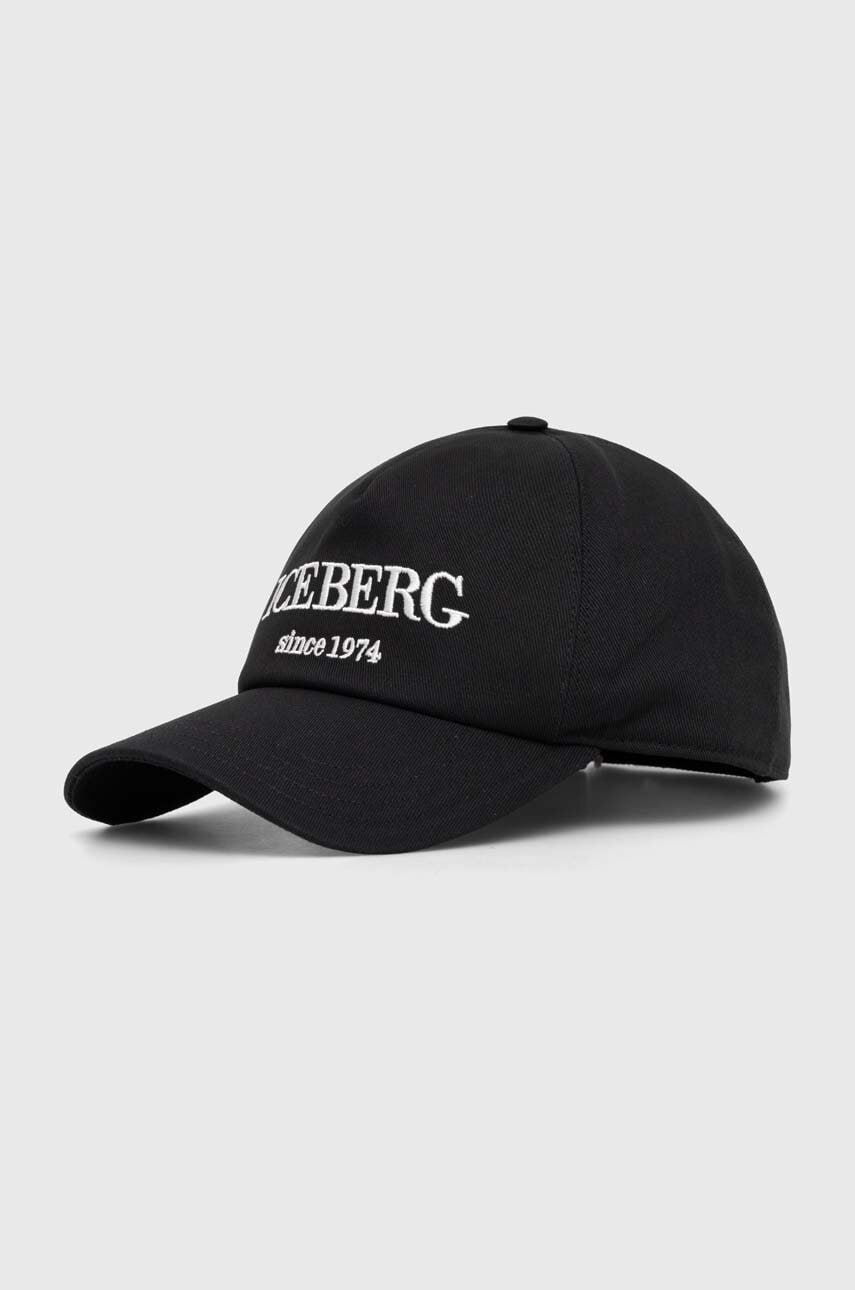 Iceberg șapcă de baseball din bumbac culoarea negru, cu imprimeu Iceberg șapcă de baseball din bumbac culoarea negru, cu imprimeu