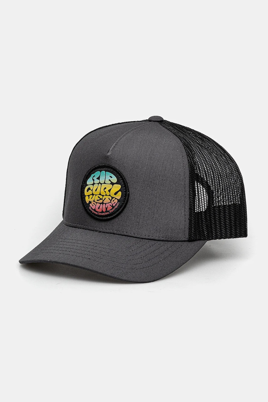 Rip Curl sapca culoarea gri, cu imprimeu Rip Curl sapca culoarea gri, cu imprimeu