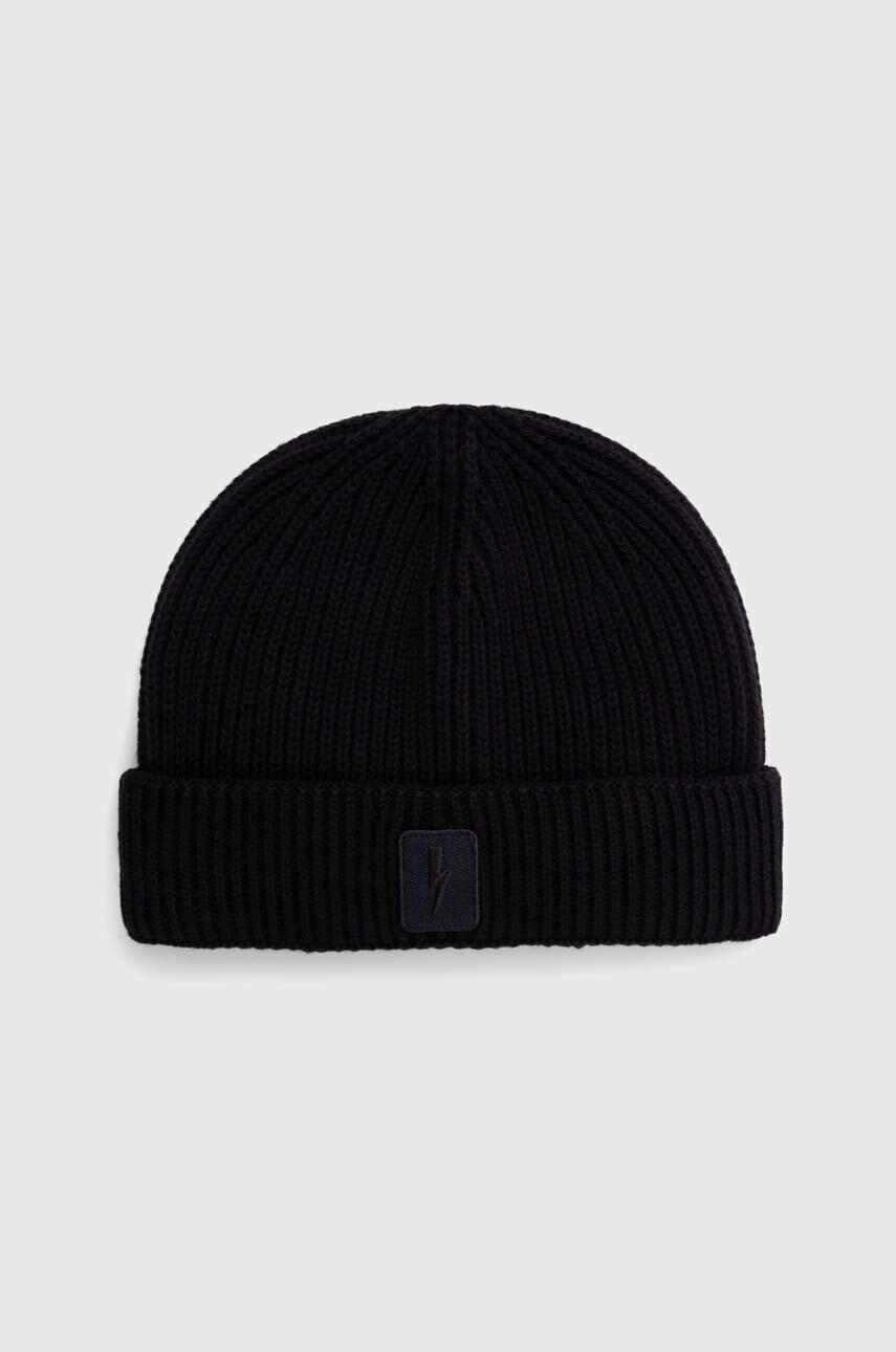 Neil Barett căciulă din amestec de lână FISHERMAN BEANIE culoarea negru, PBCP335.V9505.9600