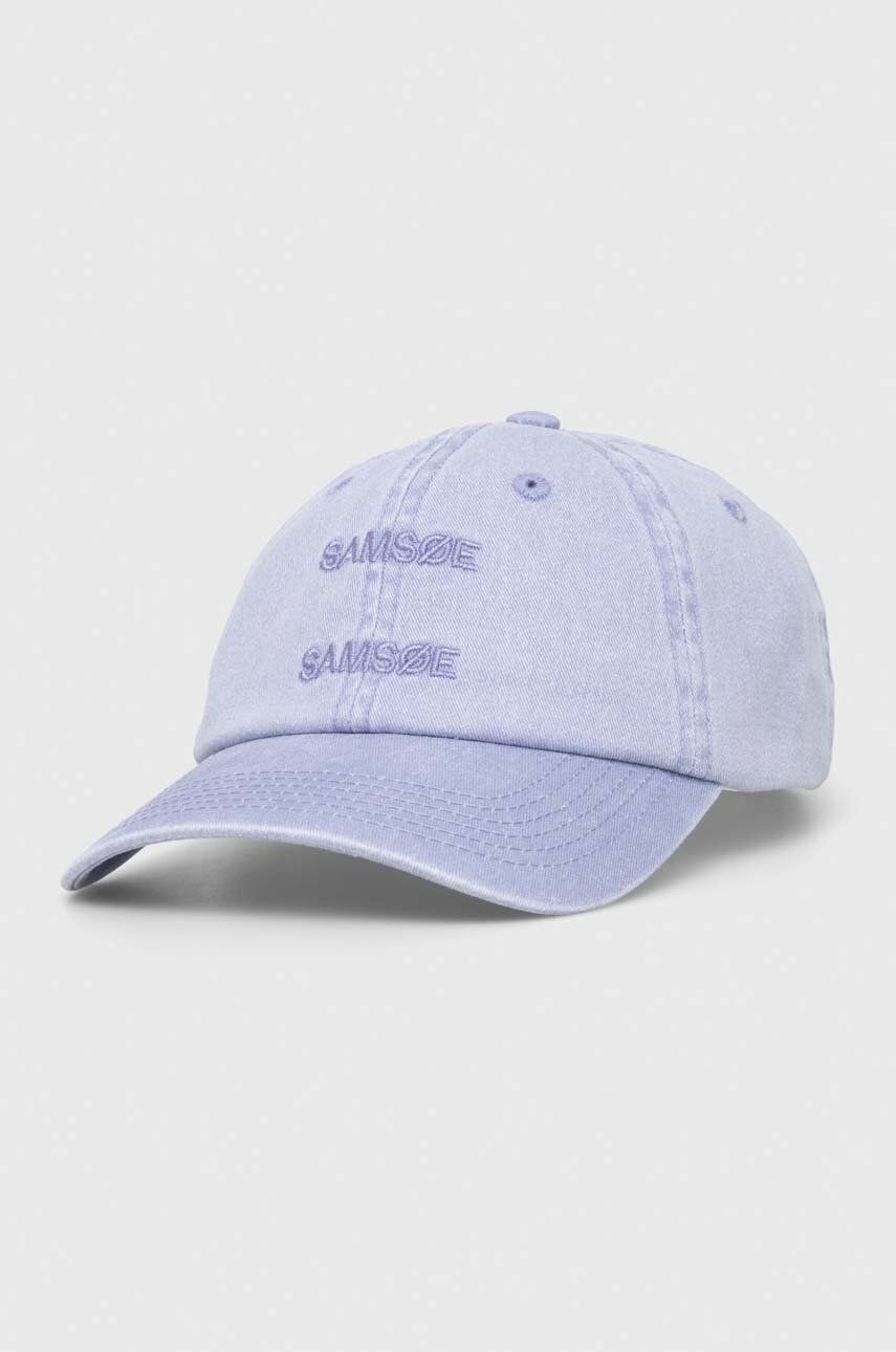 Samsoe Samsoe șapcă de baseball din bumbac culoarea violet, cu imprimeu