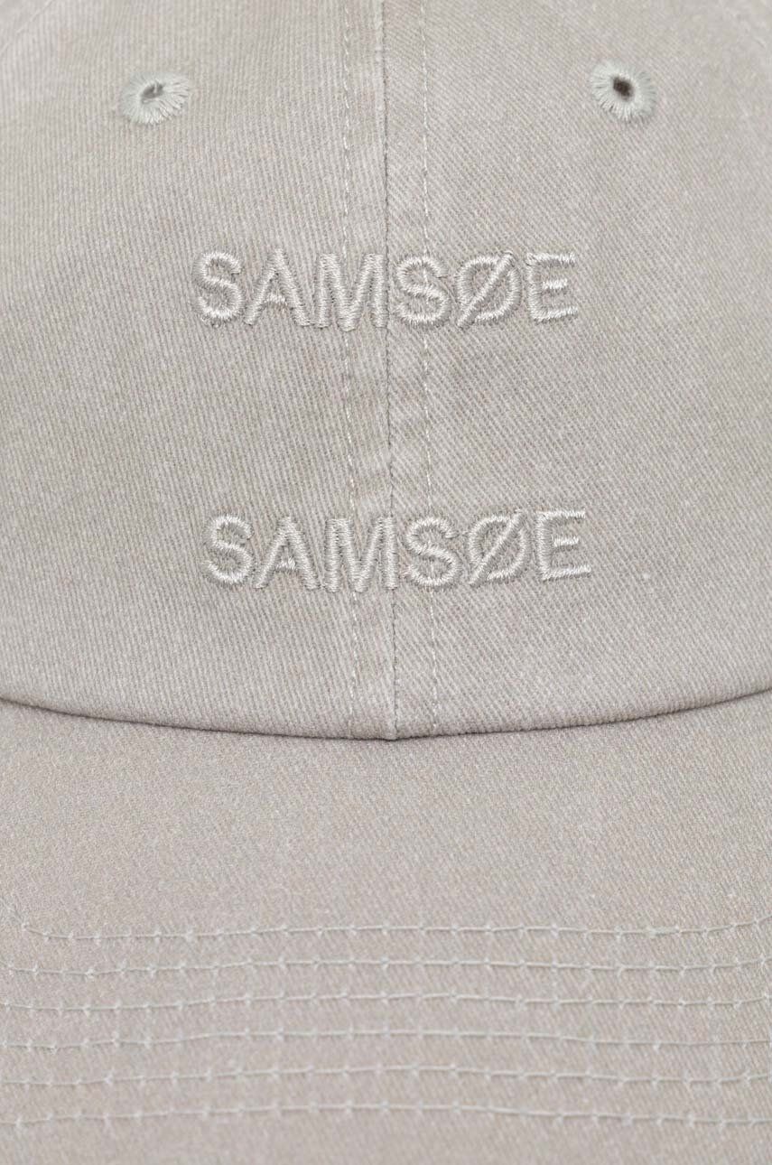 Samsoe Samsoe șapcă De Baseball Din Bumbac Culoarea Gri, Cu Imprimeu