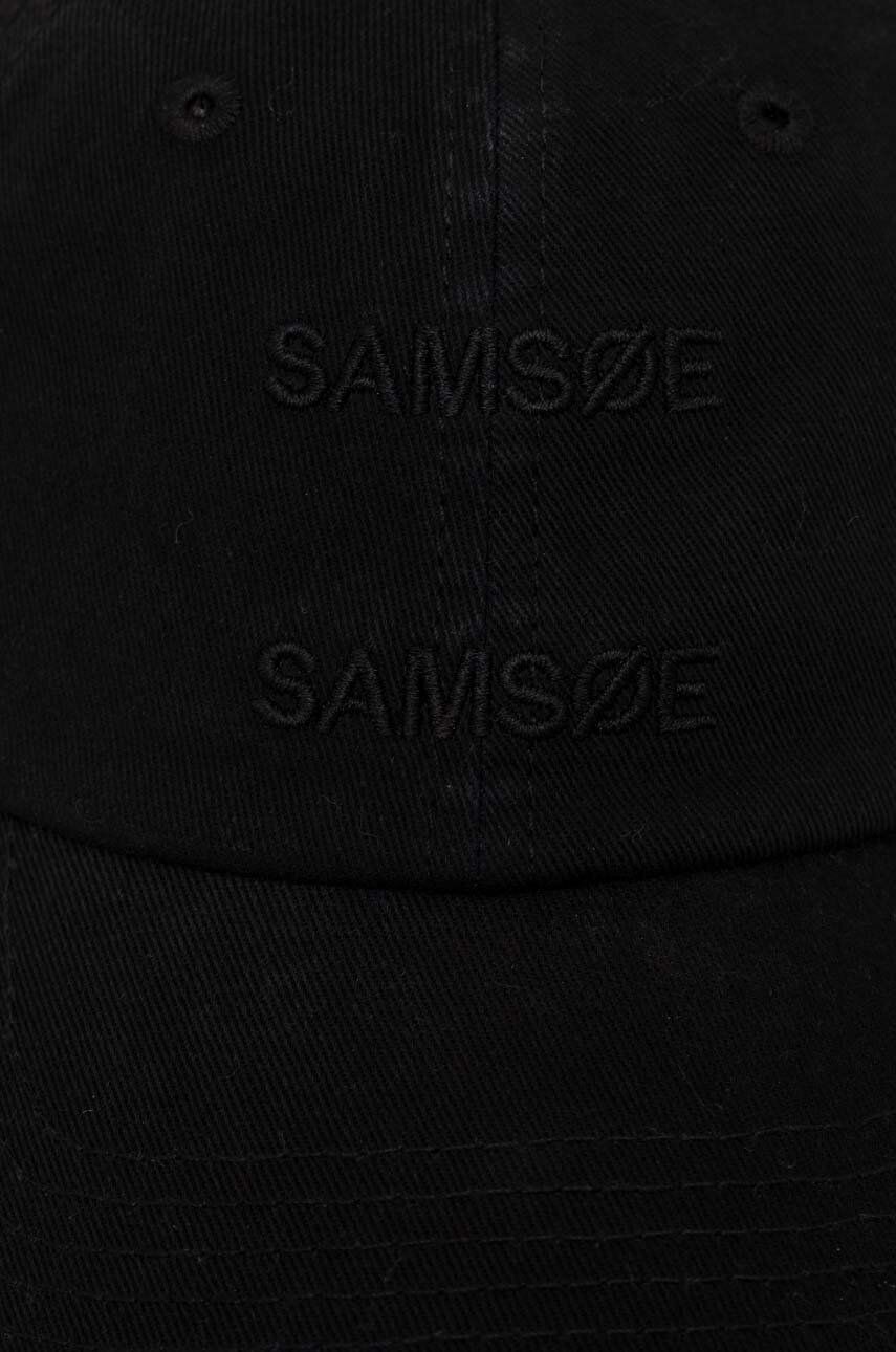 Samsoe Samsoe șapcă De Baseball Din Bumbac Culoarea Negru, Cu Imprimeu