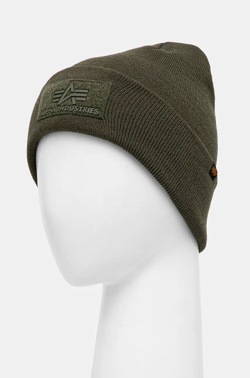 Шапка Alpha Industries цвет зелёный из толстого трикотажа Шапка Alpha Industries цвет зелёный из толстого трикотажа
