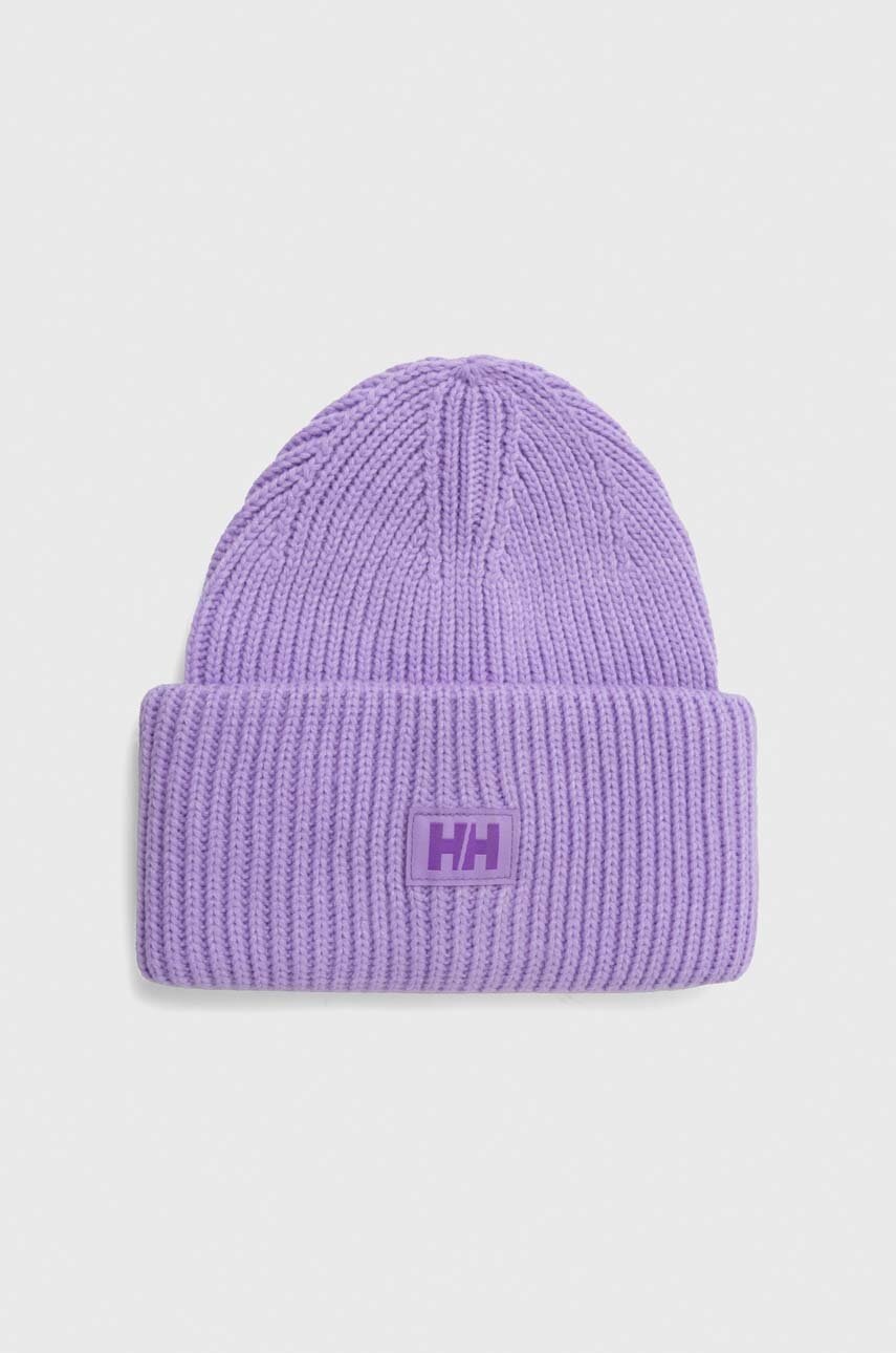 

Шапка Helly Hansen колір фіолетовий з товстого трикотажу
