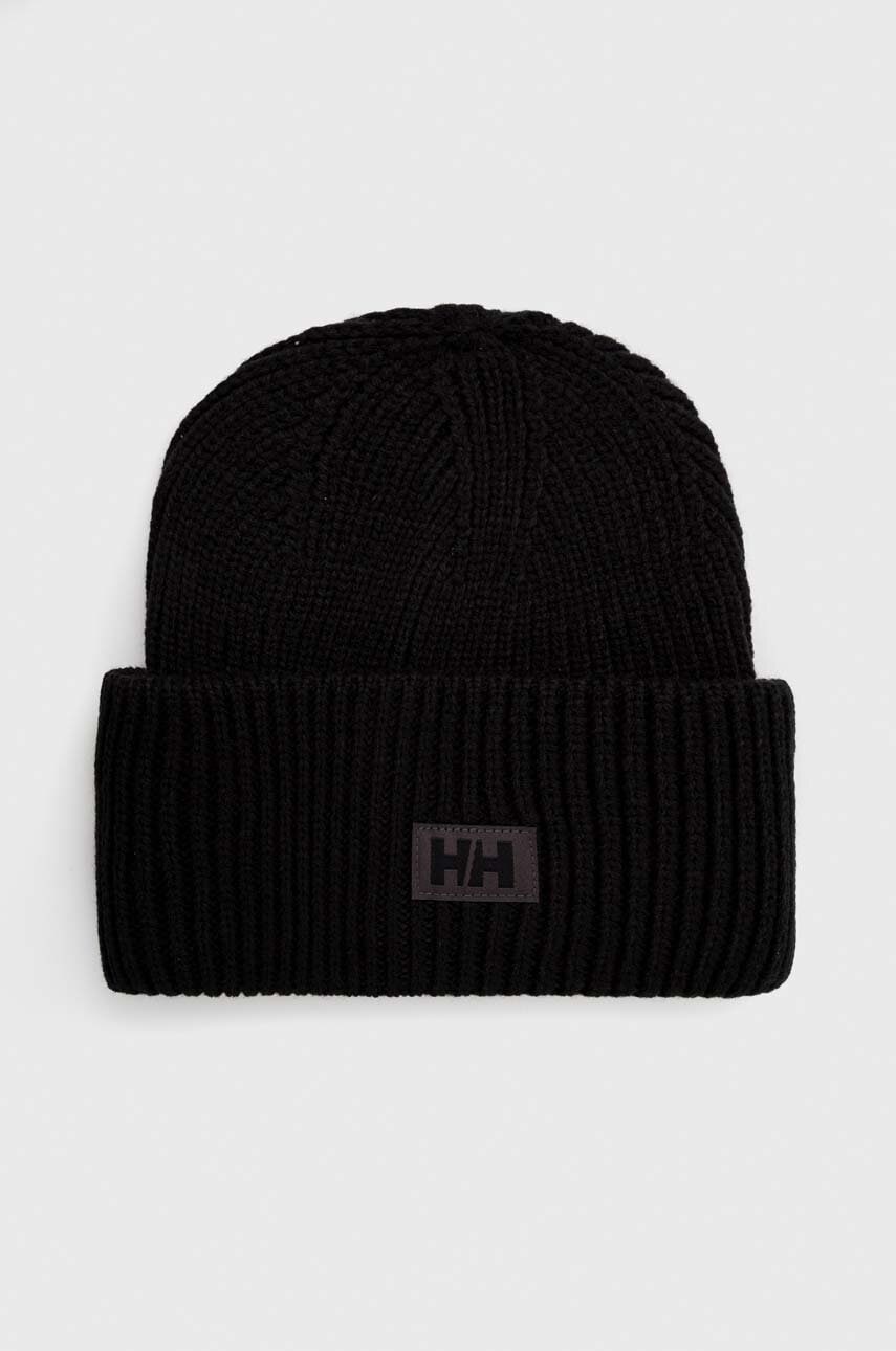 Helly Hansen căciulă HH RIB BEANIE culoarea negru, din tricot gros 54020
