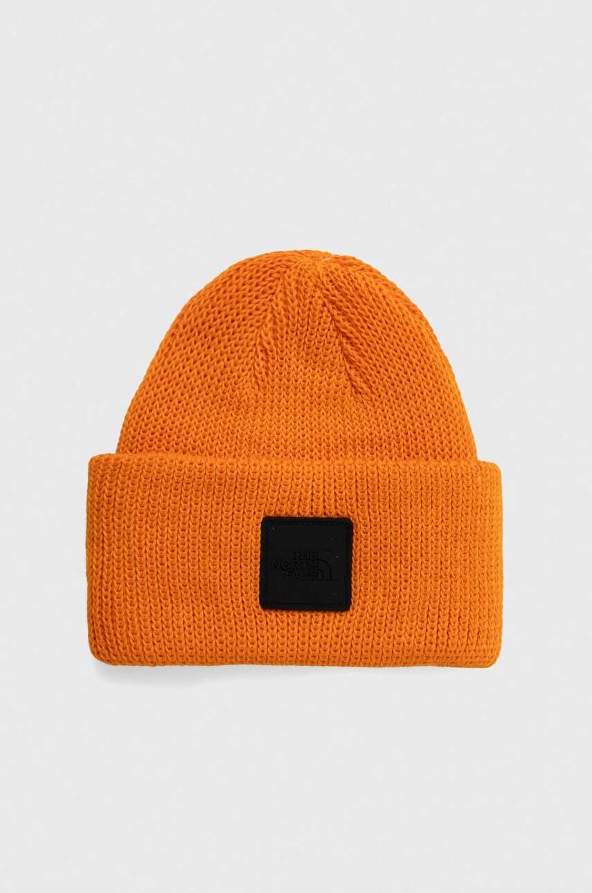 Čepice The North Face oranžová barva, z husté pleteniny - oranžová -  96 % Polyester