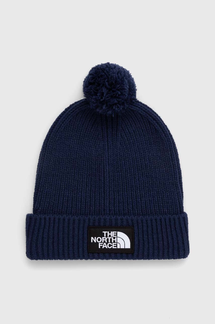 

Шапка The North Face колір синій з товстого трикотажу