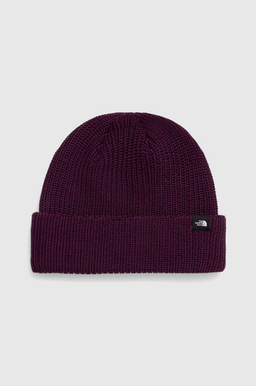 The North Face caciula culoarea bordo, din tricot gros