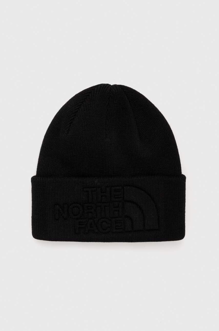 

Шапка The North Face колір чорний з товстого трикотажу