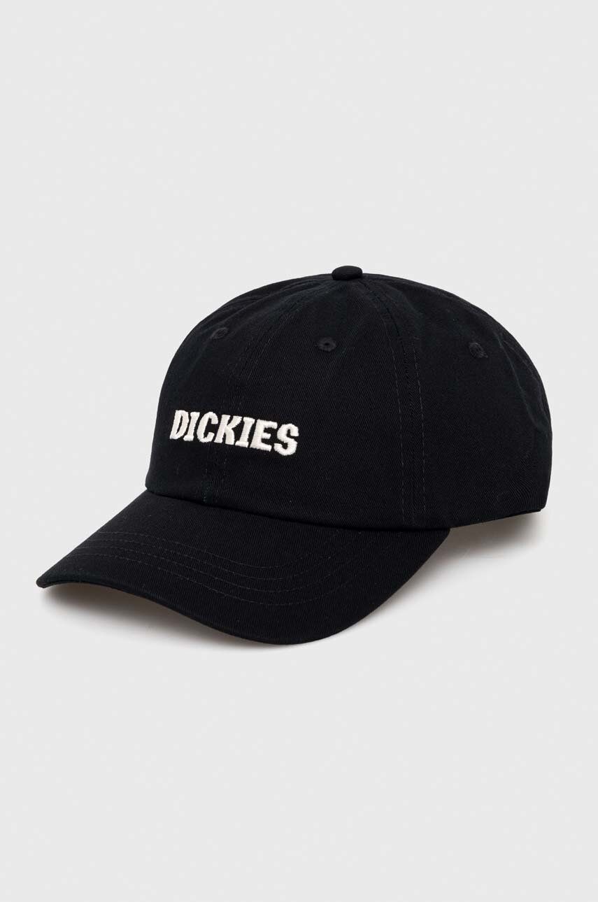 Bavlněná baseballová čepice Dickies černá barva, s aplikací - černá - 100 % Bavlna