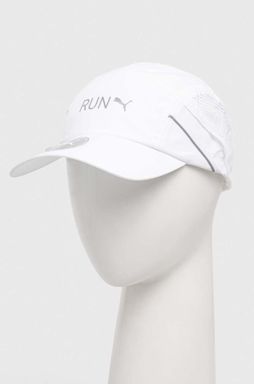 Puma șapcă culoarea alb, cu imprimeu 24080 Puma șapcă culoarea alb, cu imprimeu 24080