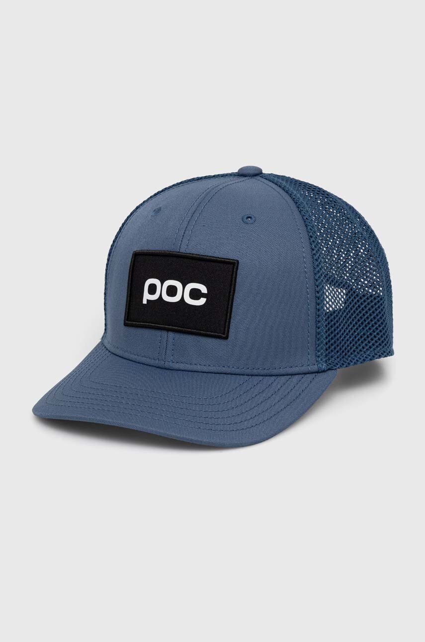 

Шапка с козирка POC в черно с апликация, Син
