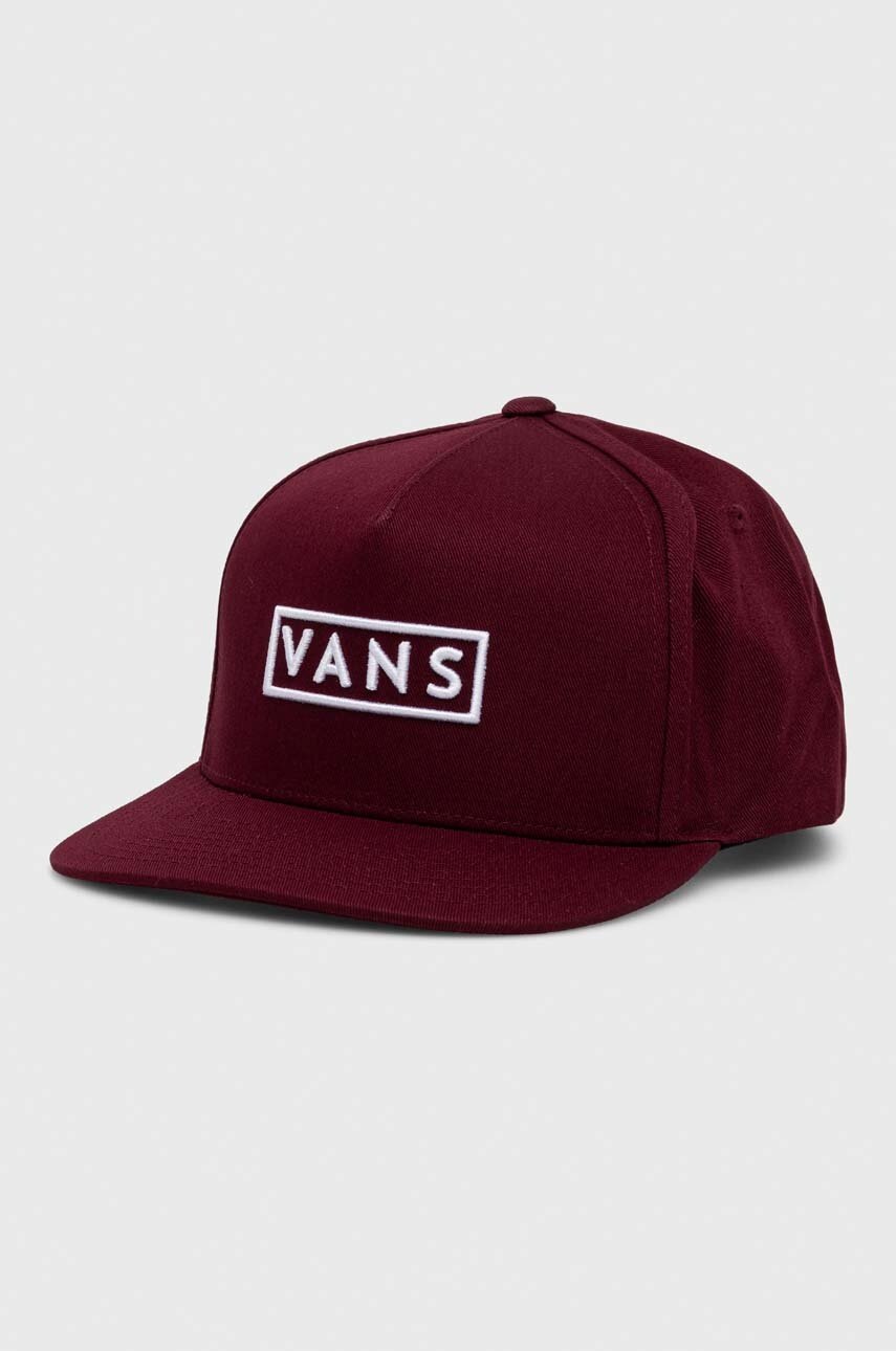 Vans Sapca De Baseball Din Bumbac Culoarea Bordo, Cu Imprimeu