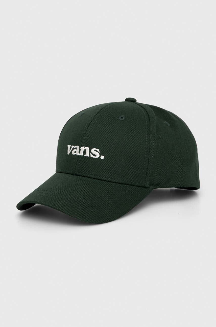 

Бавовняна бейсболка Vans колір зелений з принтом