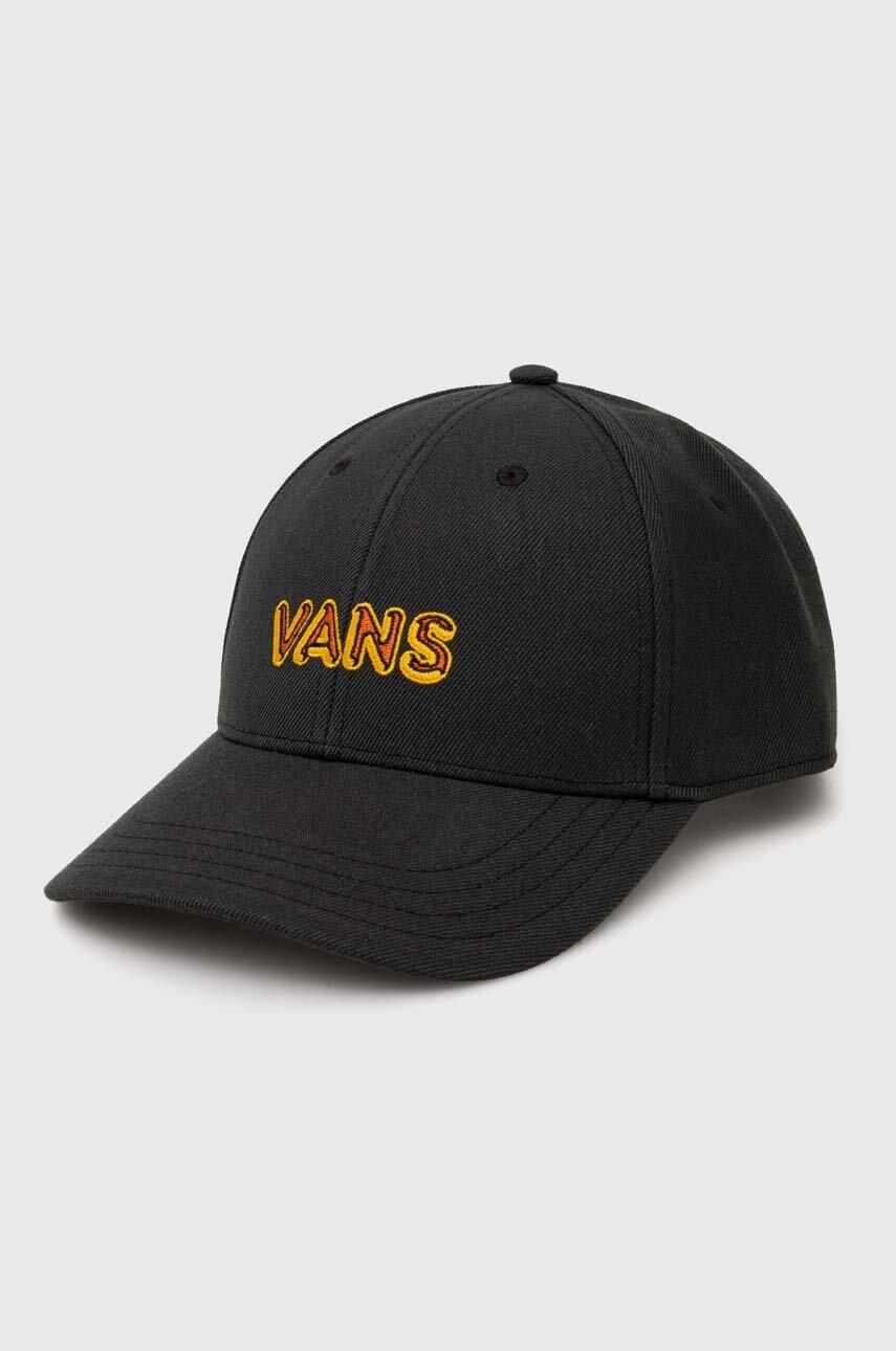 

Шапка с примесью шерсти Vans цвет серый с аппликацией