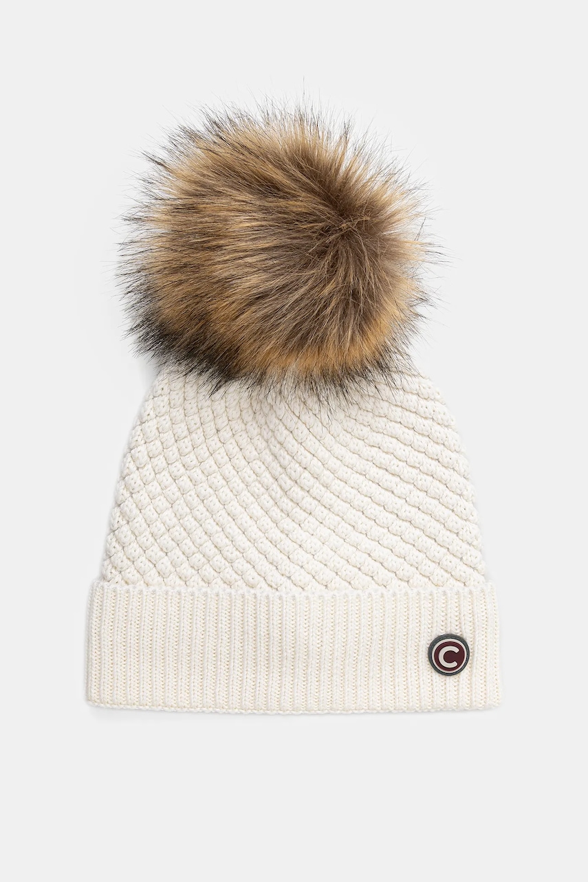 Colmar căciulă din amestec de lână culoarea bej, din tricot gros, 4854E.3XS