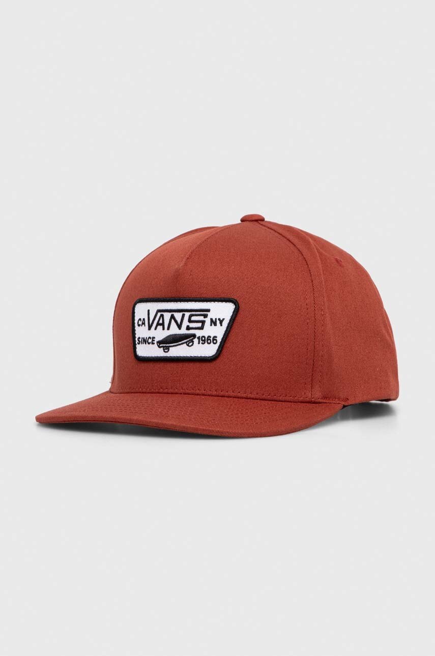 

Хлопковая кепка Vans цвет коричневый с аппликацией