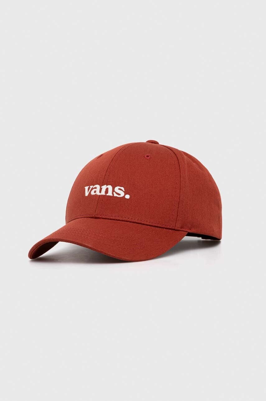 

Хлопковая кепка Vans цвет коричневый с аппликацией