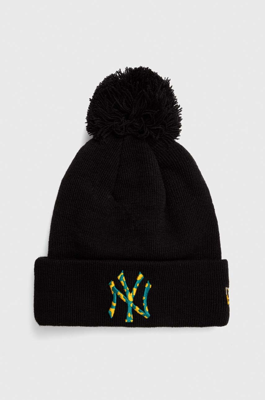 

Шапка New Era колір чорний з товстого трикотажу NEW YORK YANKEES