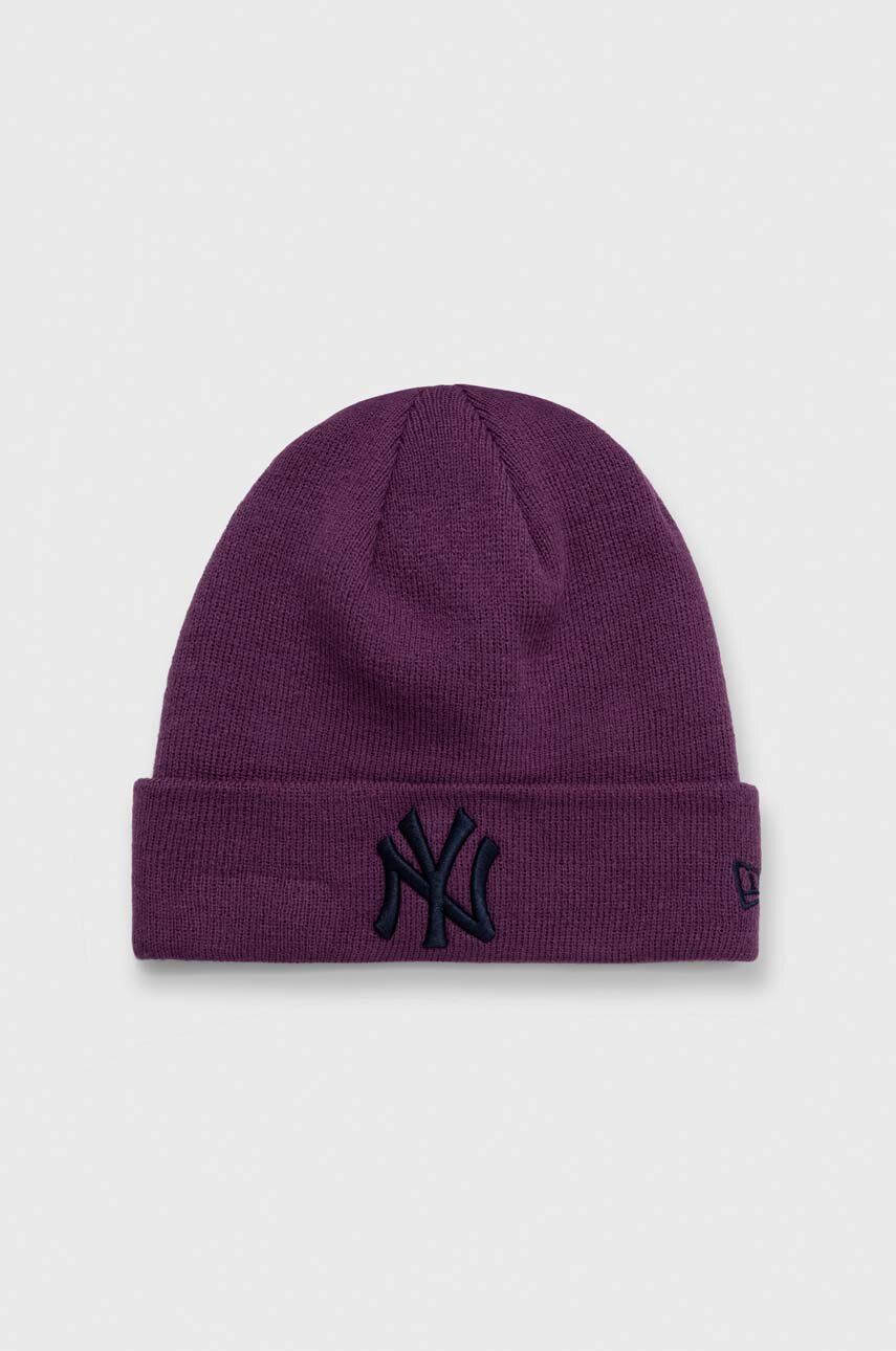 New Era caciula culoarea violet, din tesatura neteda, NEW YORK YANKEES